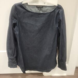 Banana Republic Dark Blue Chambray Top Size Medium